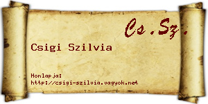 Csigi Szilvia névjegykártya